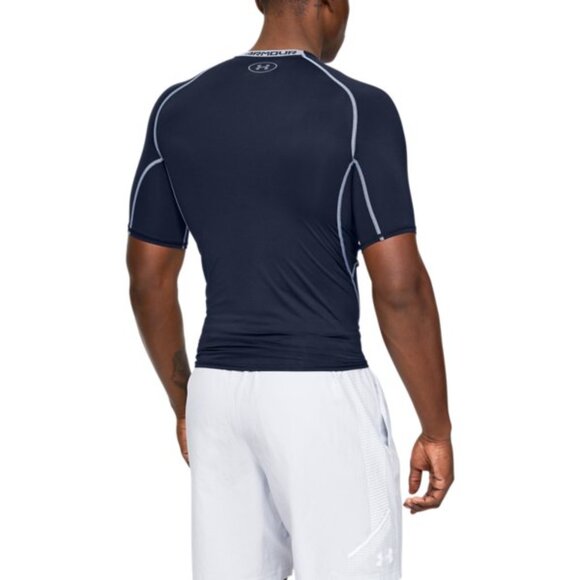Men's UA HeatGear® Armour Short Sleeve Compression Shirt - Midnight Navy (410) - Picture 2 of 8